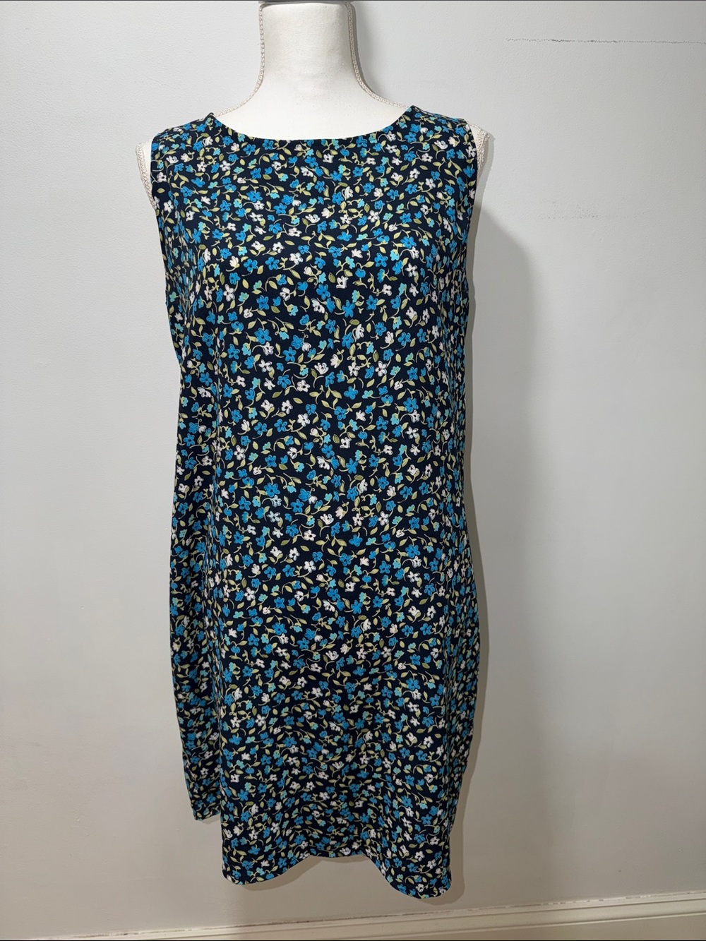 NY&CO Womens Vintage Floral MIDI Dress Size 16 Blue Retro Cottage Core Prairie‎